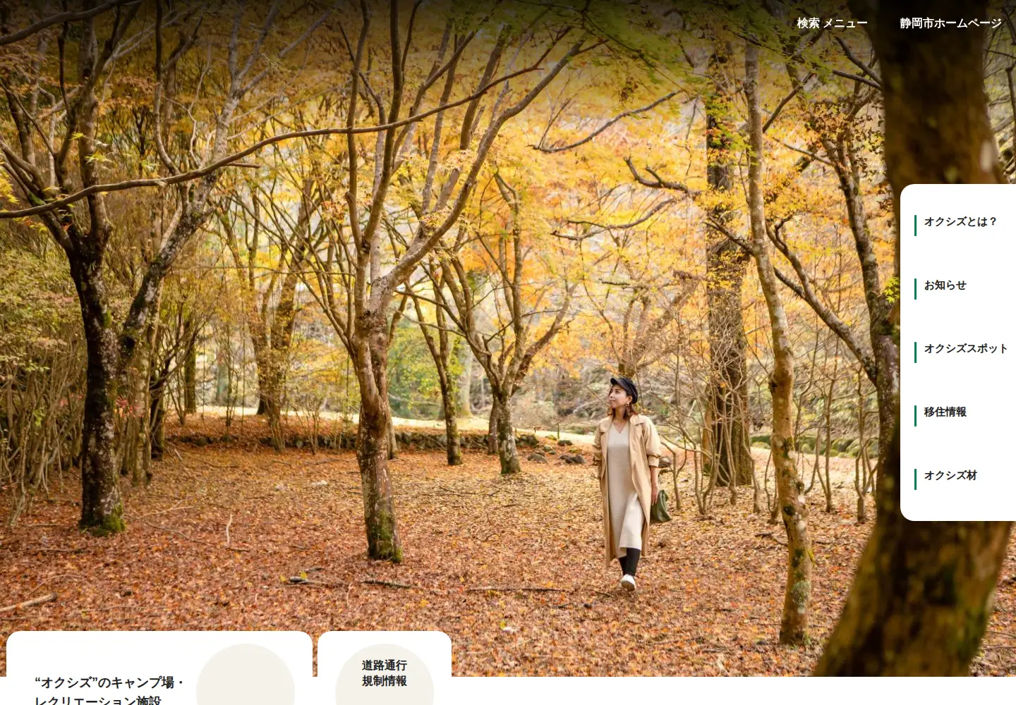 Captured homepage of okushizuoka.jp in the current scan