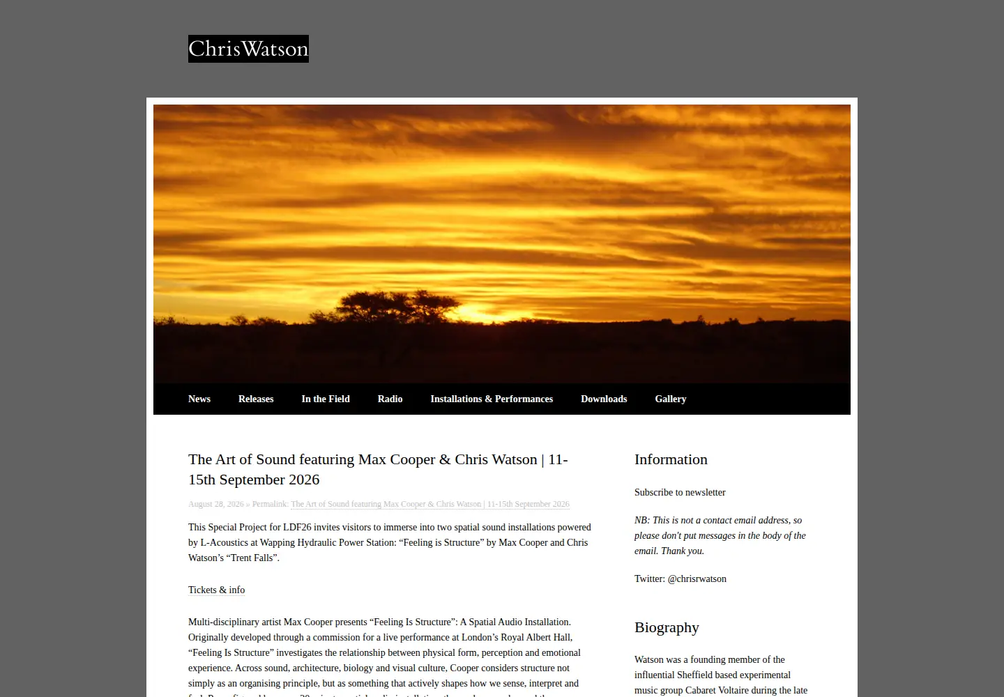 Captured homepage of chriswatson.net in the current scan