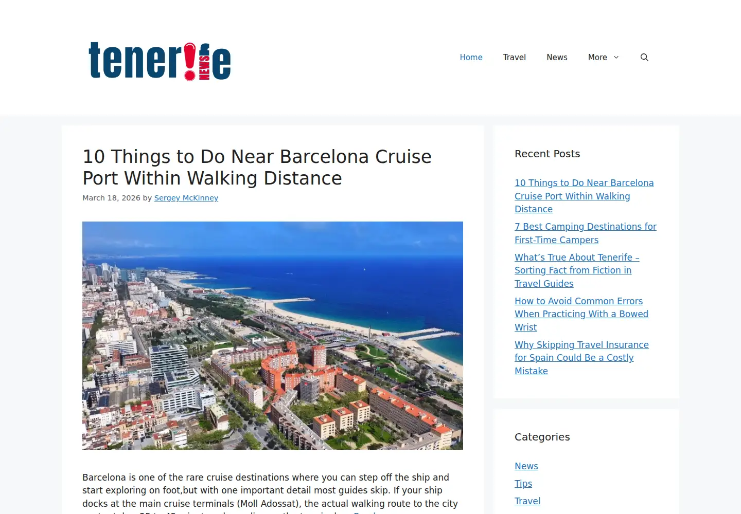 Screenshot of tenerifenews.com
