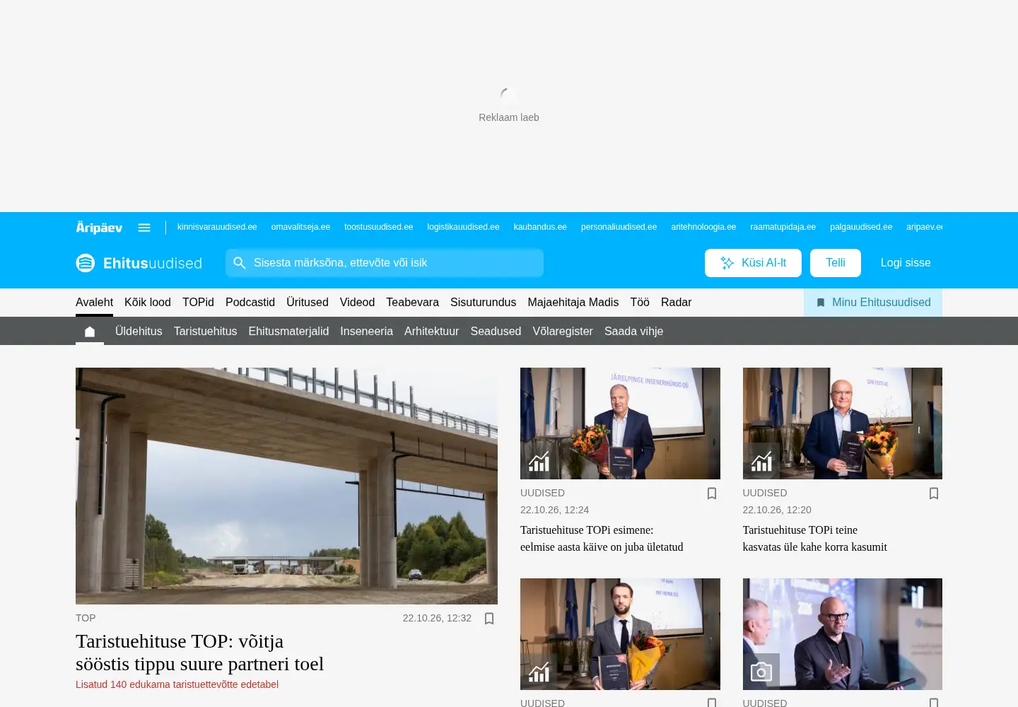 Screenshot of ehitusuudised.ee