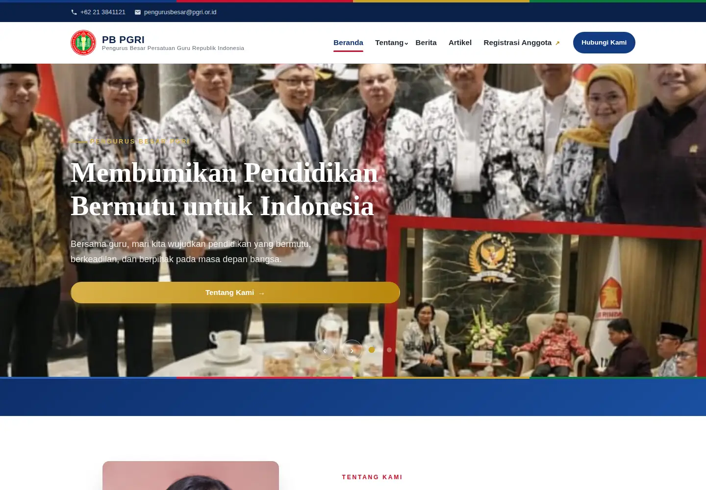 Screenshot of pgri.or.id