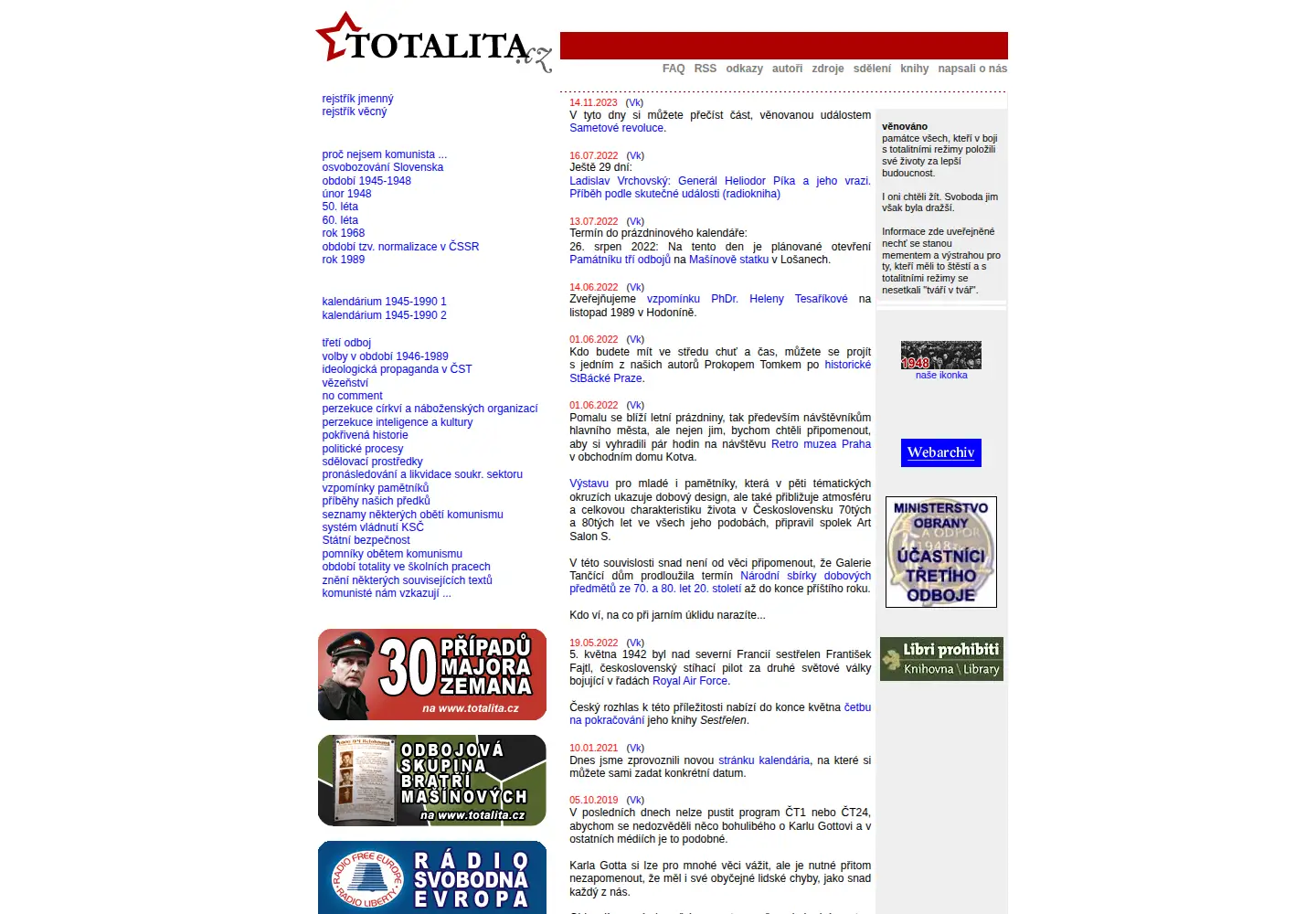Screenshot of totalita.cz