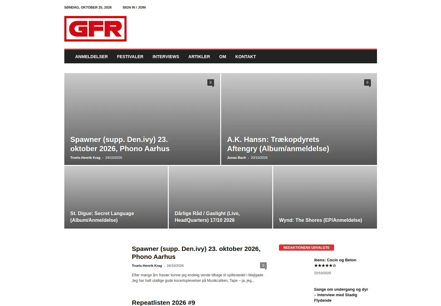 Screenshot of gfrock.dk