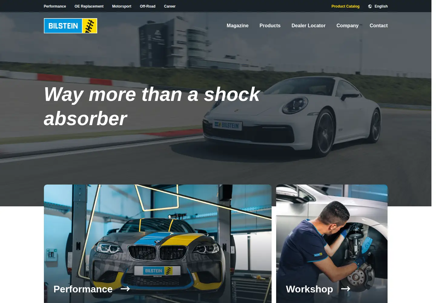 Captured homepage of bilstein.com in the current scan