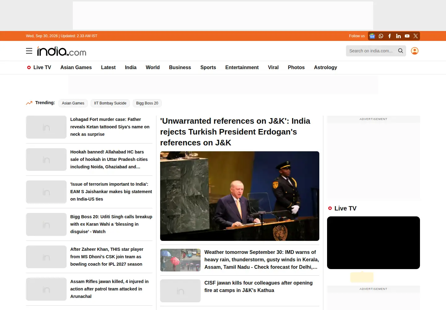 Screenshot of india.com