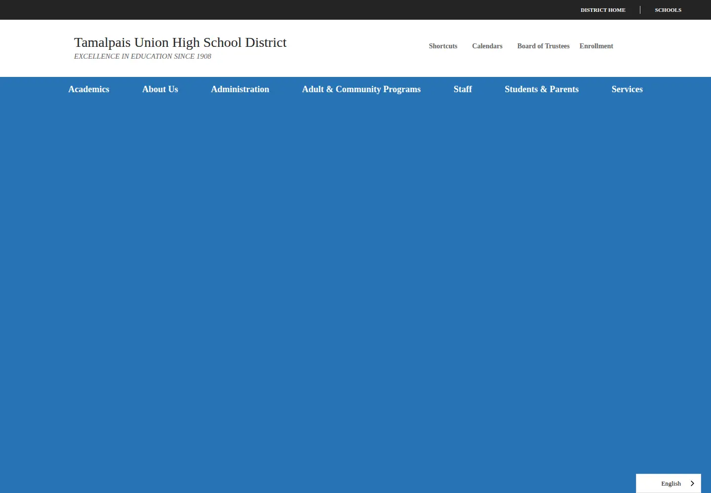 Screenshot of tamdistrict.org