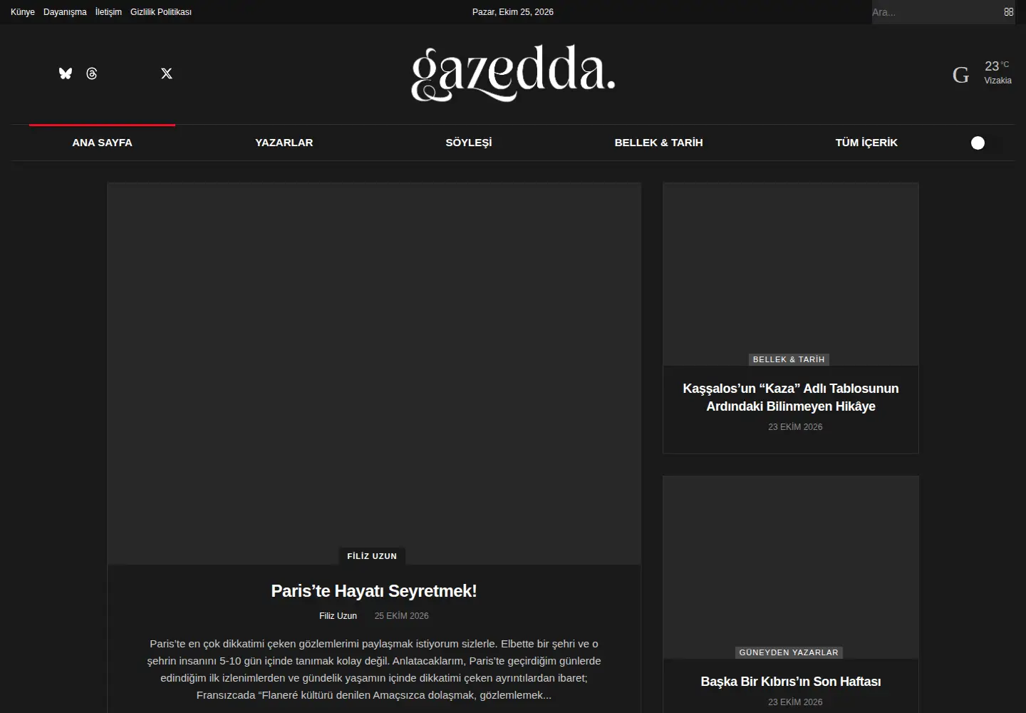 Captured homepage of gazeddakibris.com in the current scan