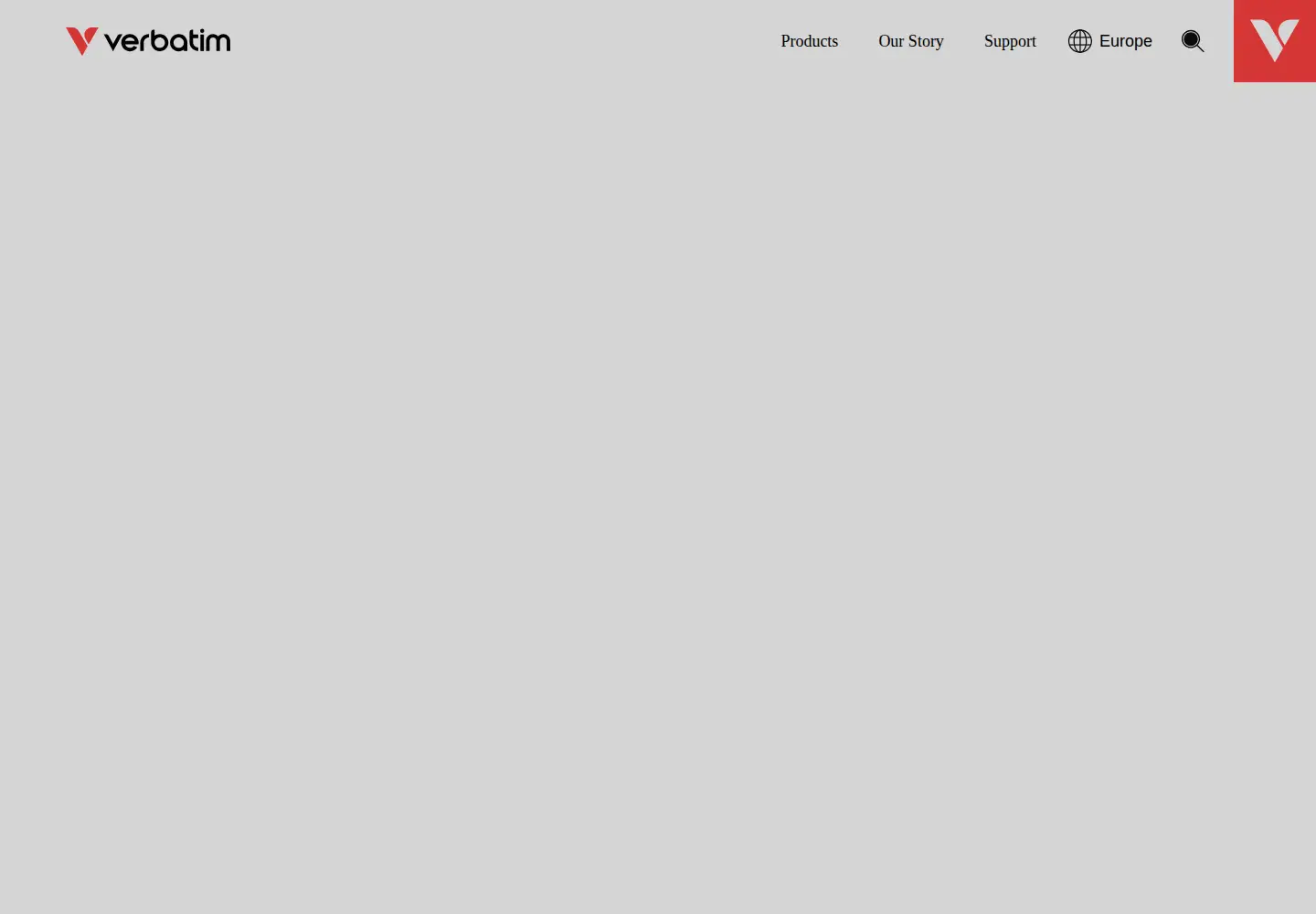 Captured homepage of verbatim.com in the current scan