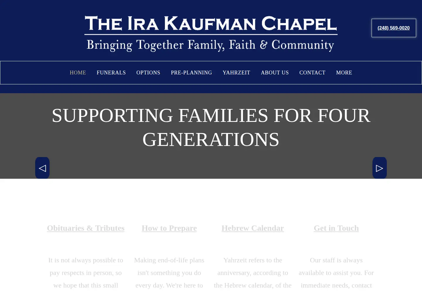 Captured homepage of irakaufman.com in the current scan