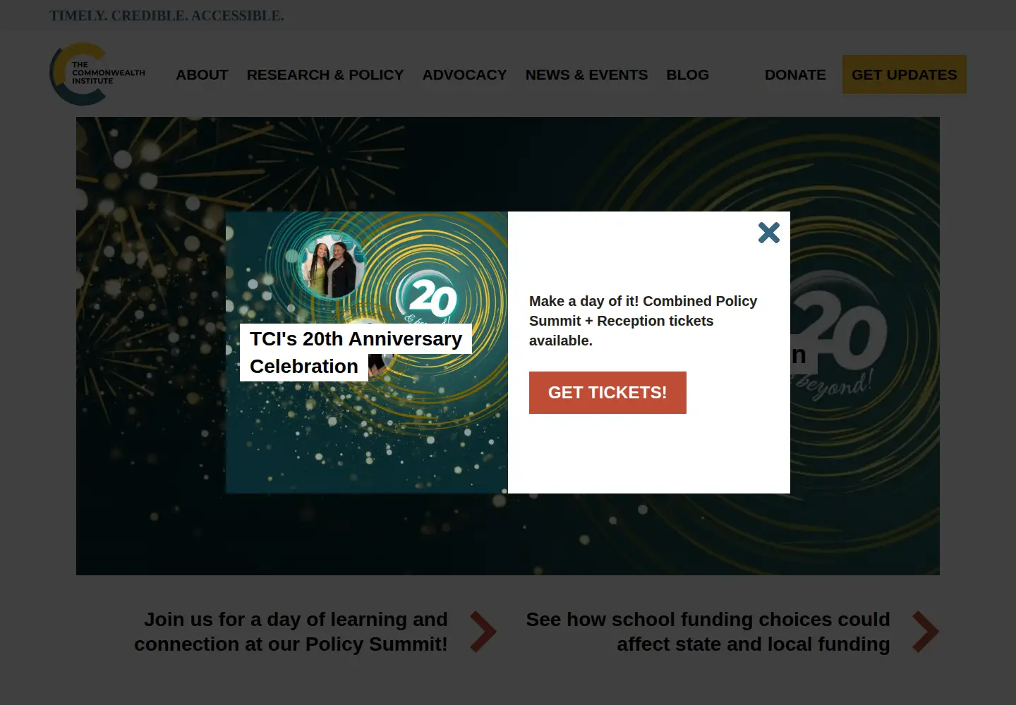 Captured homepage of thecommonwealthinstitute.org in the current scan