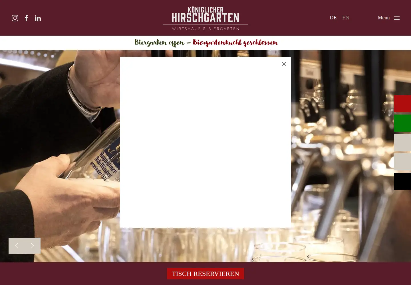 Screenshot of hirschgarten.de