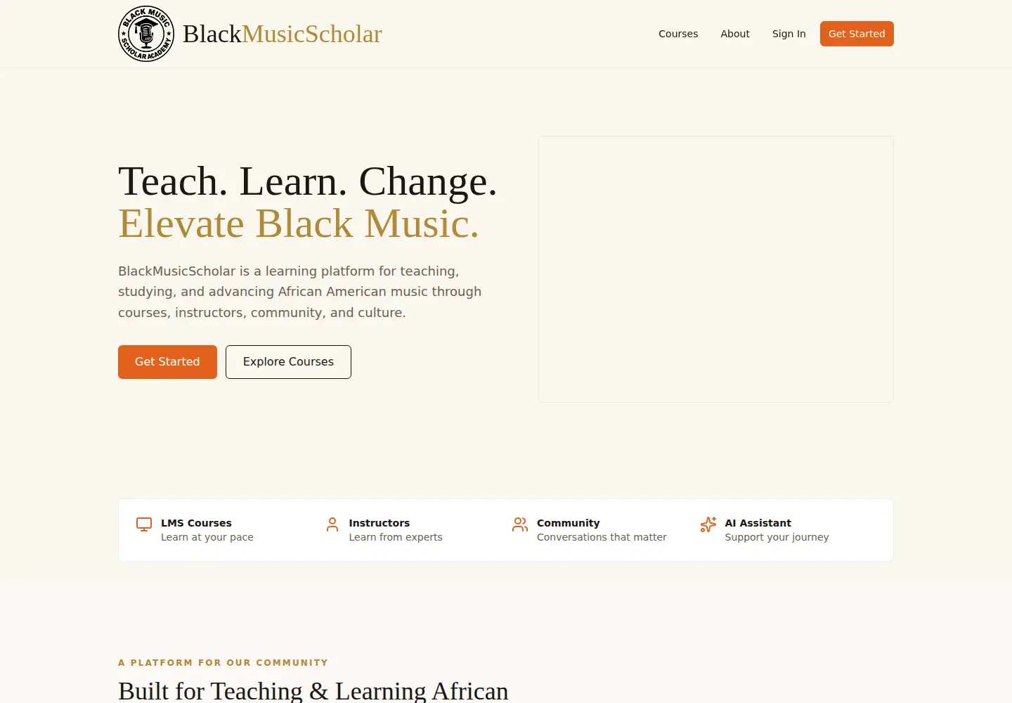 Screenshot of blackmusicscholar.com