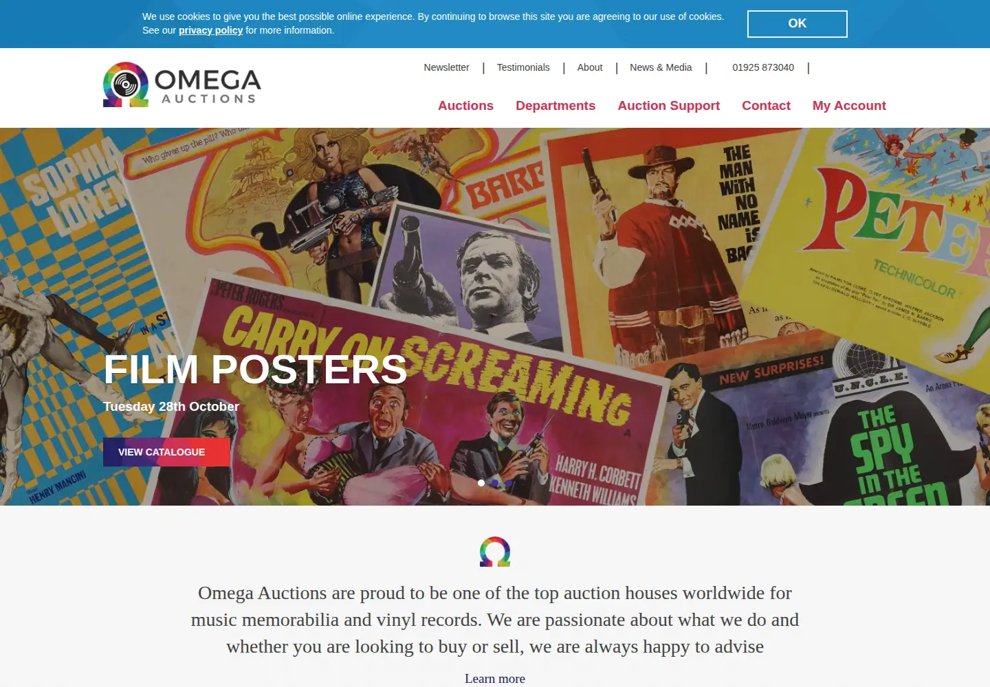 Screenshot of omegaauctions.co.uk