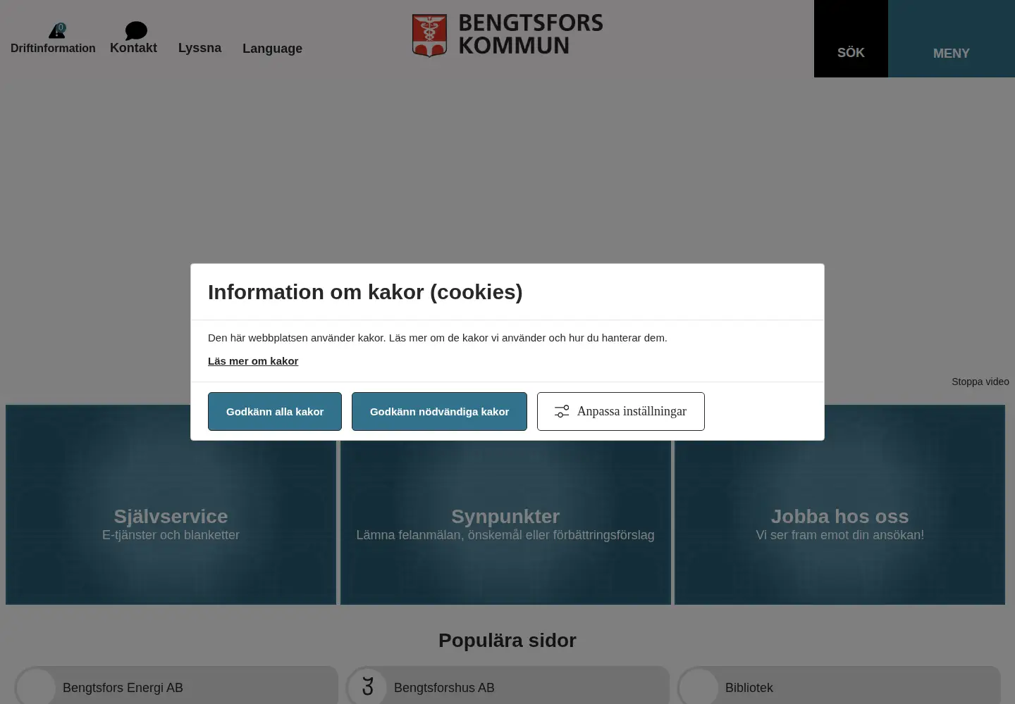 Screenshot of bengtsfors.se