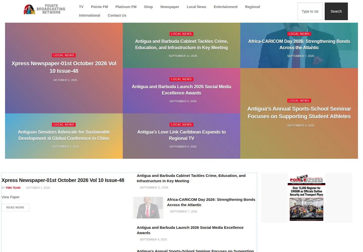 Captured homepage of pointville.ag in the current scan