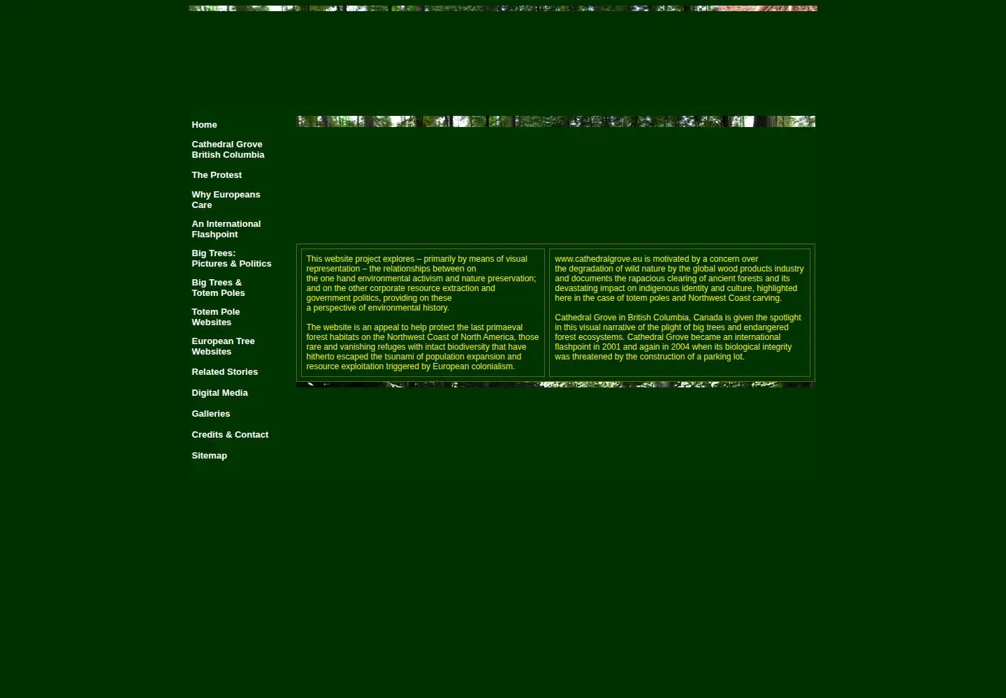 Captured homepage of cathedralgrove.eu in the current scan