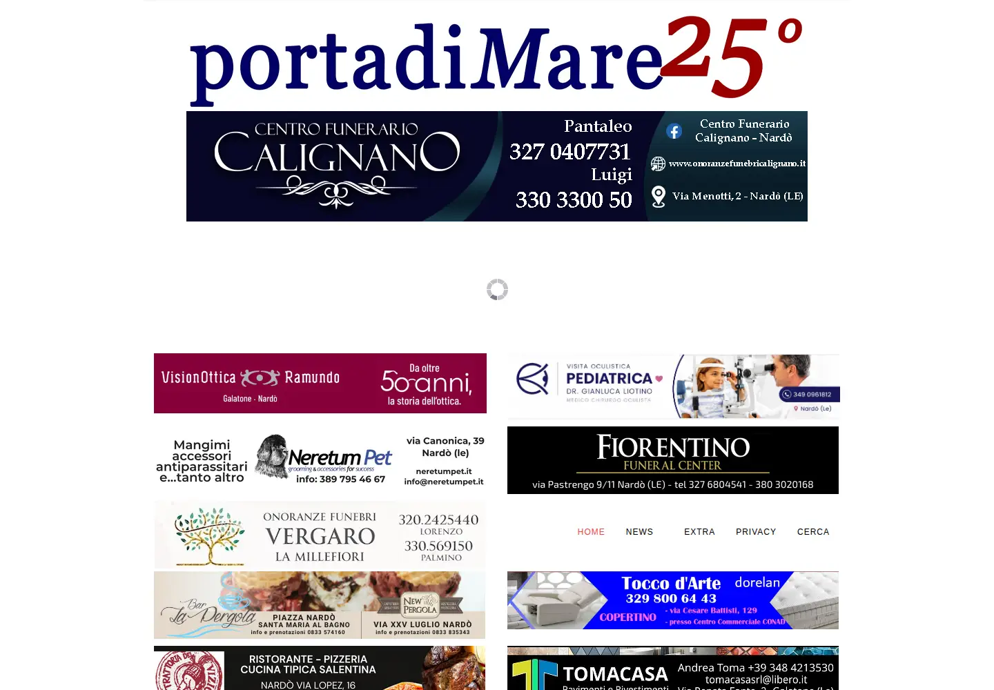 Captured homepage of portadimare.it in the current scan