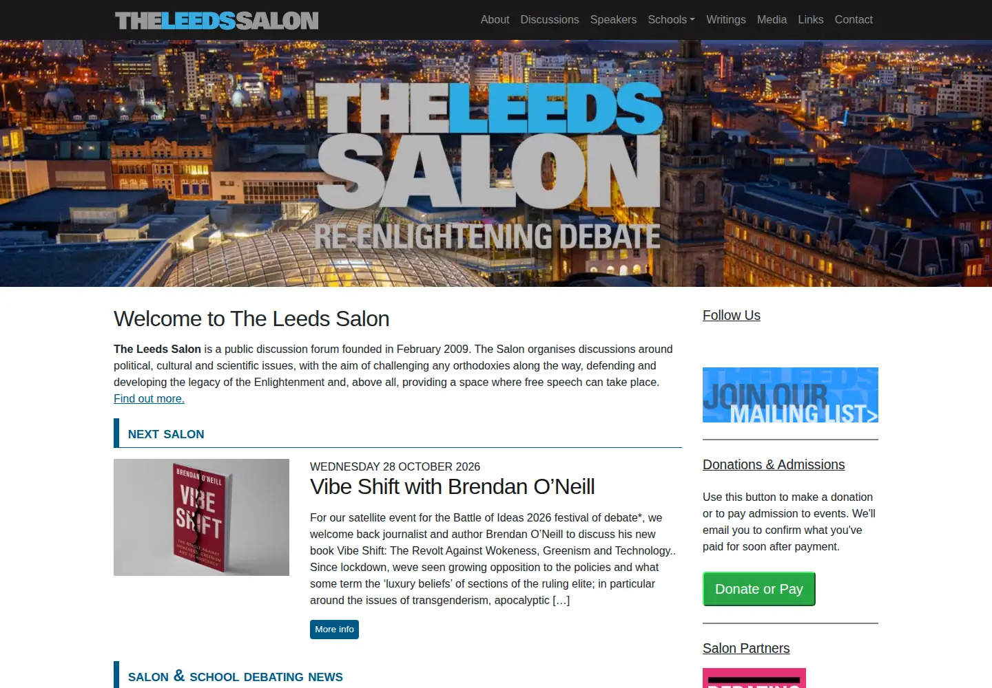 Screenshot of leedssalon.org.uk