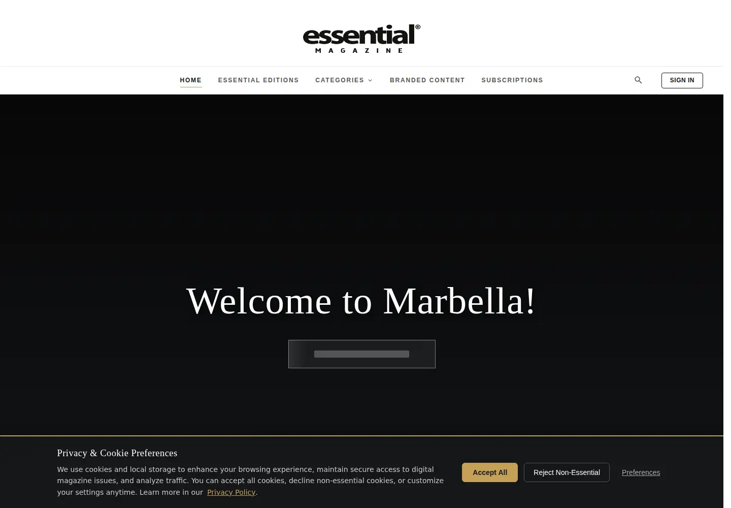Screenshot of essentialmagazine.com