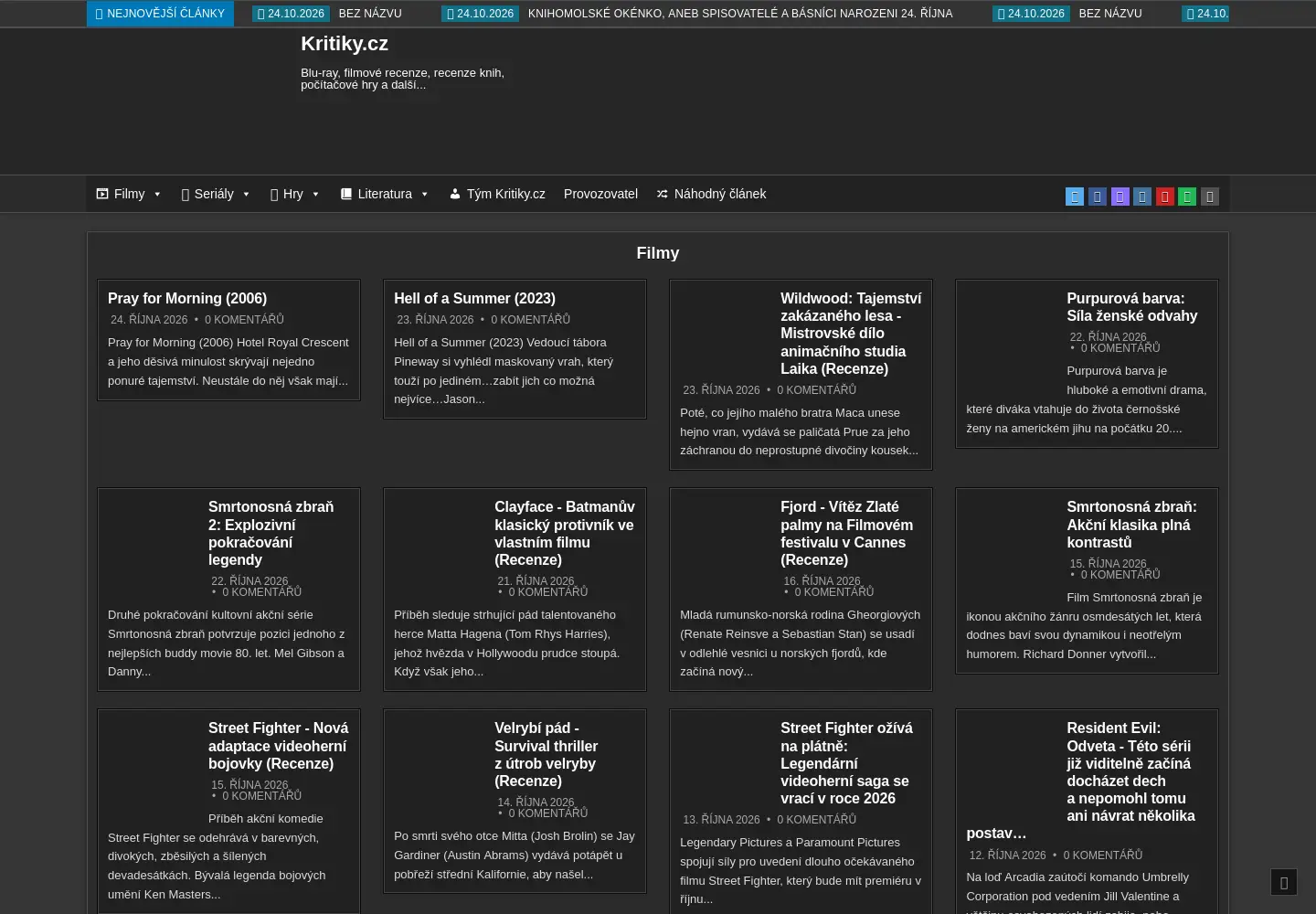 Screenshot of kritiky.cz