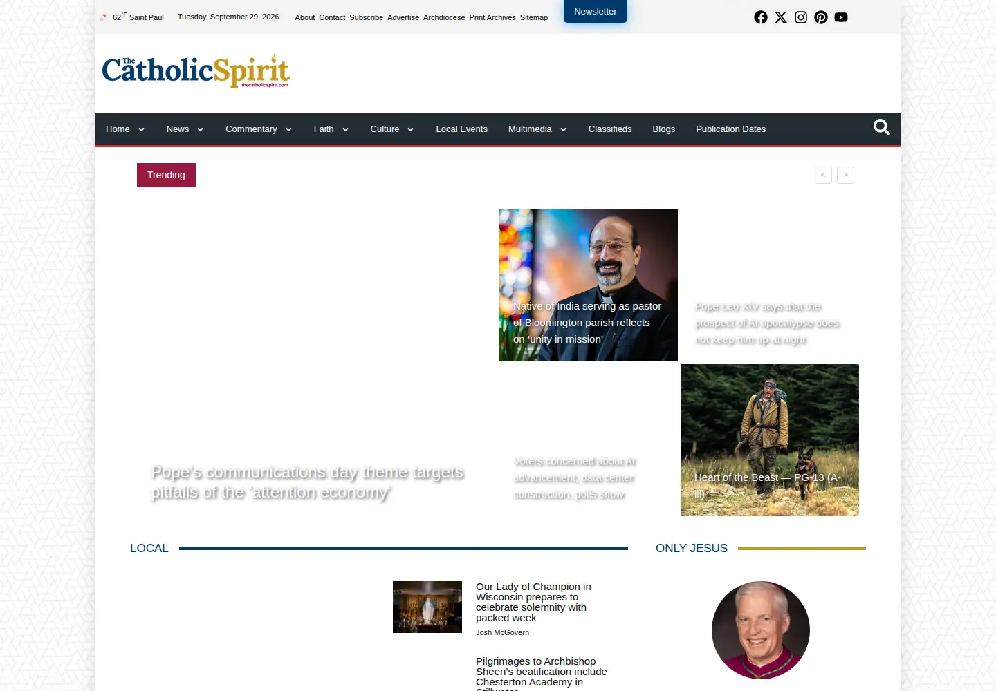 Screenshot of thecatholicspirit.com