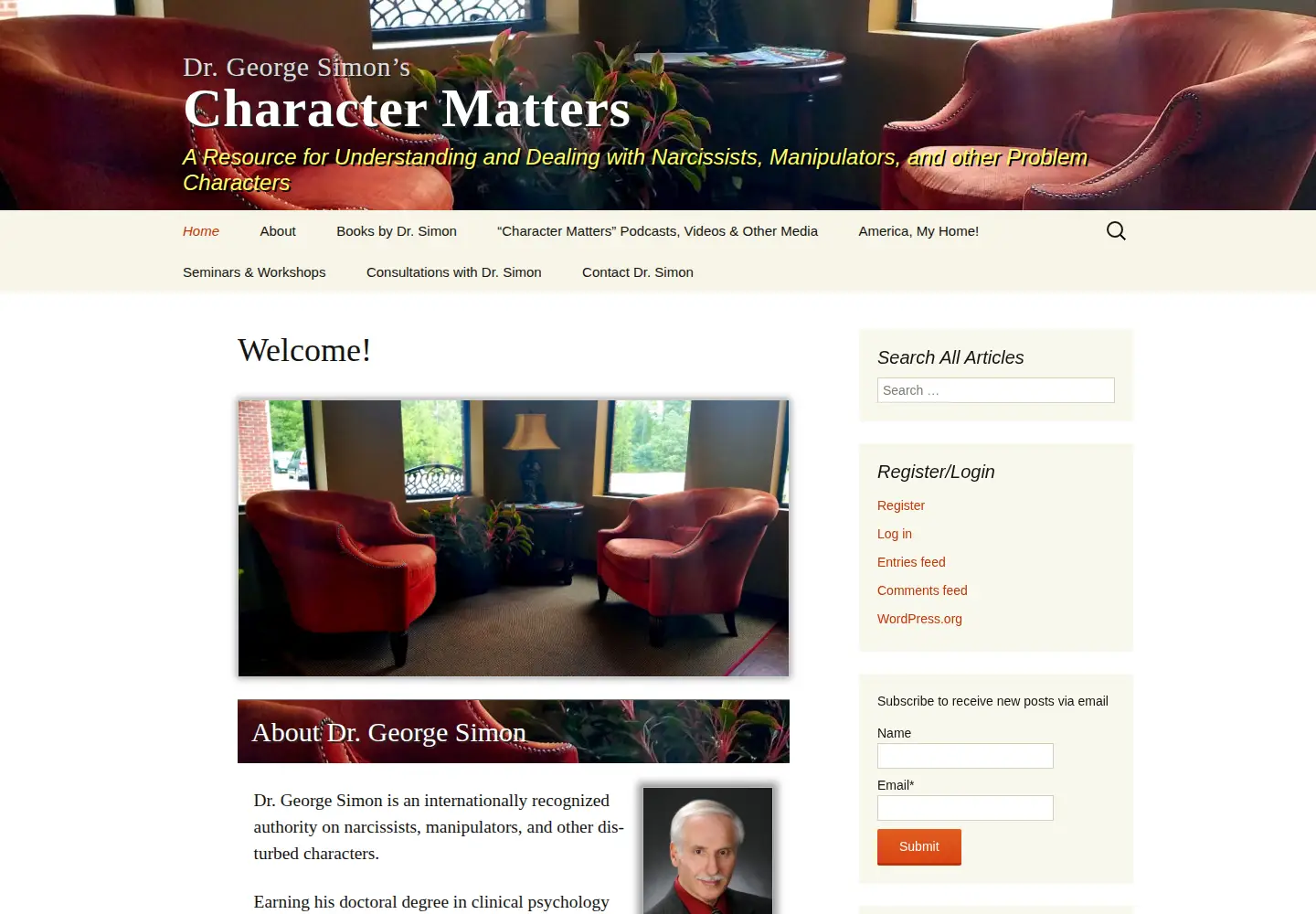 Captured homepage of drgeorgesimon.com in the current scan