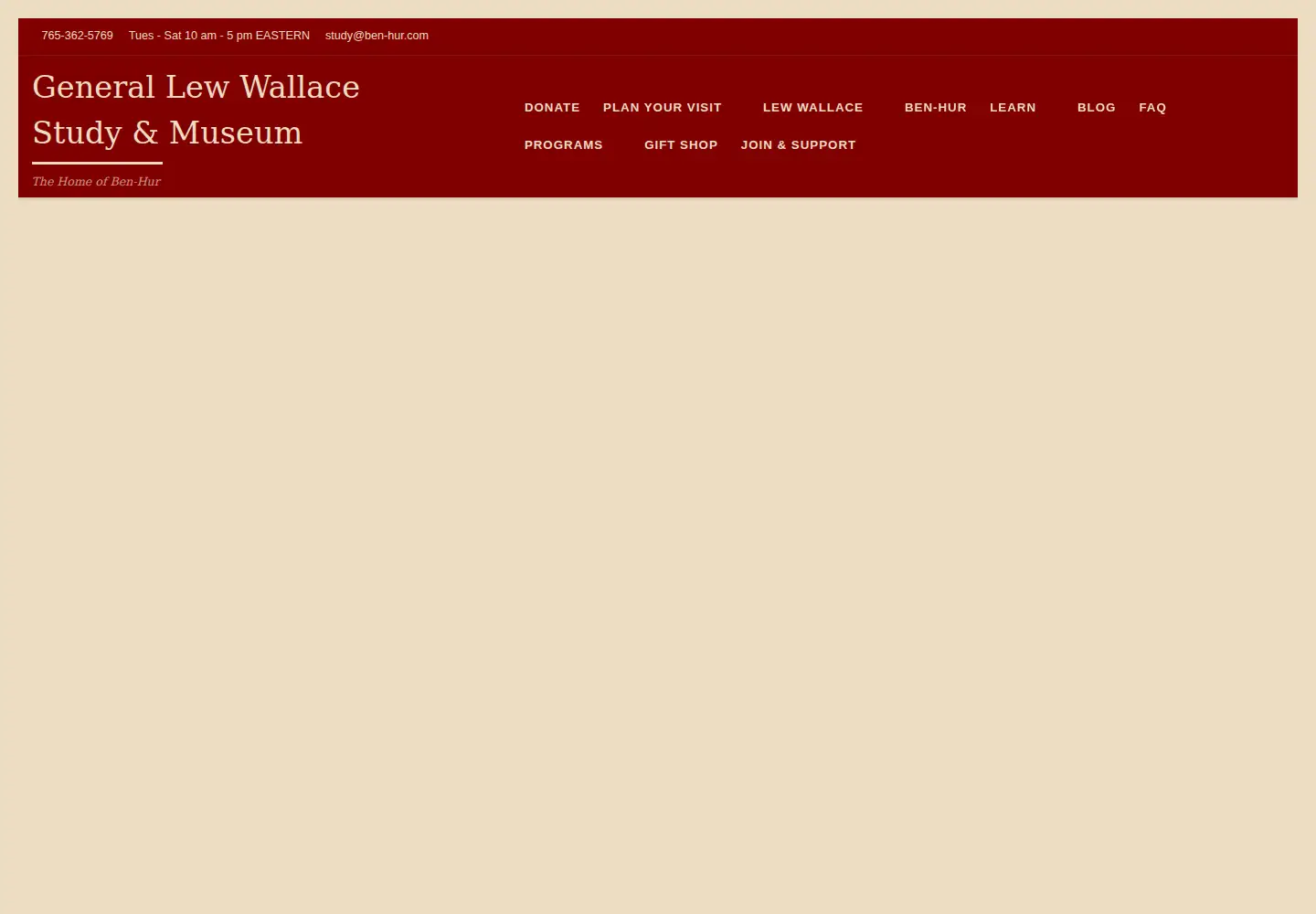 Screenshot of ben-hur.com