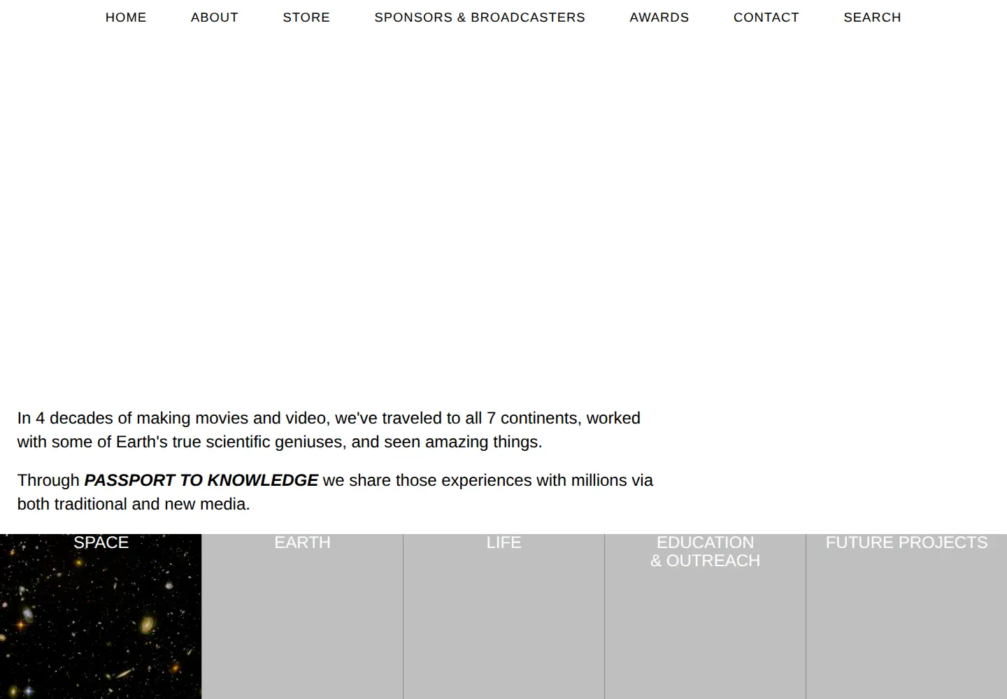 Captured homepage of passporttoknowledge.com in the current scan