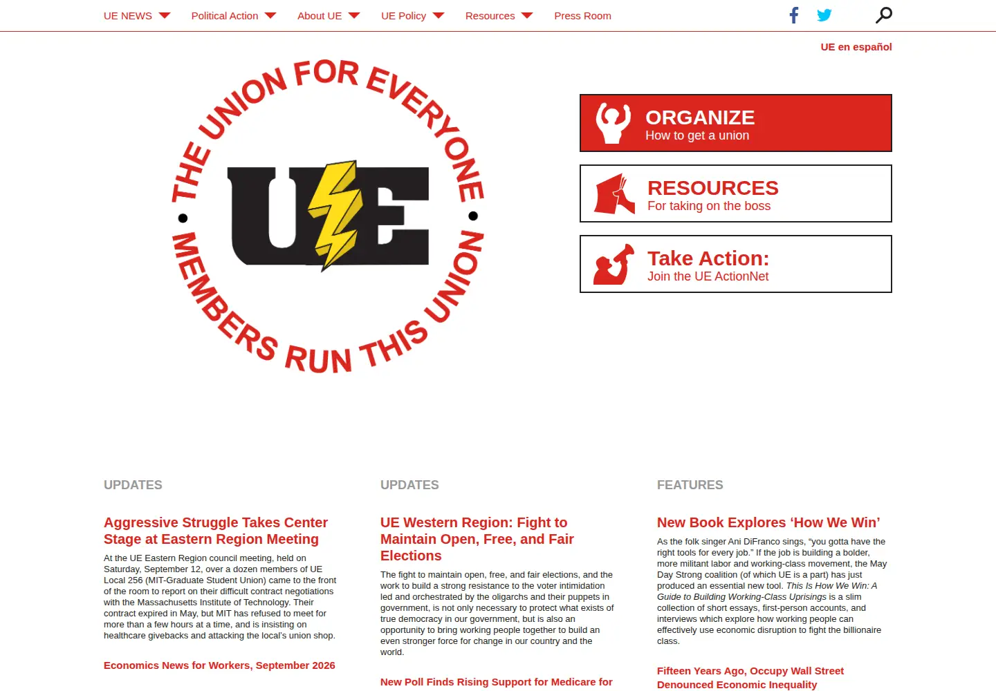 Screenshot of ueunion.org