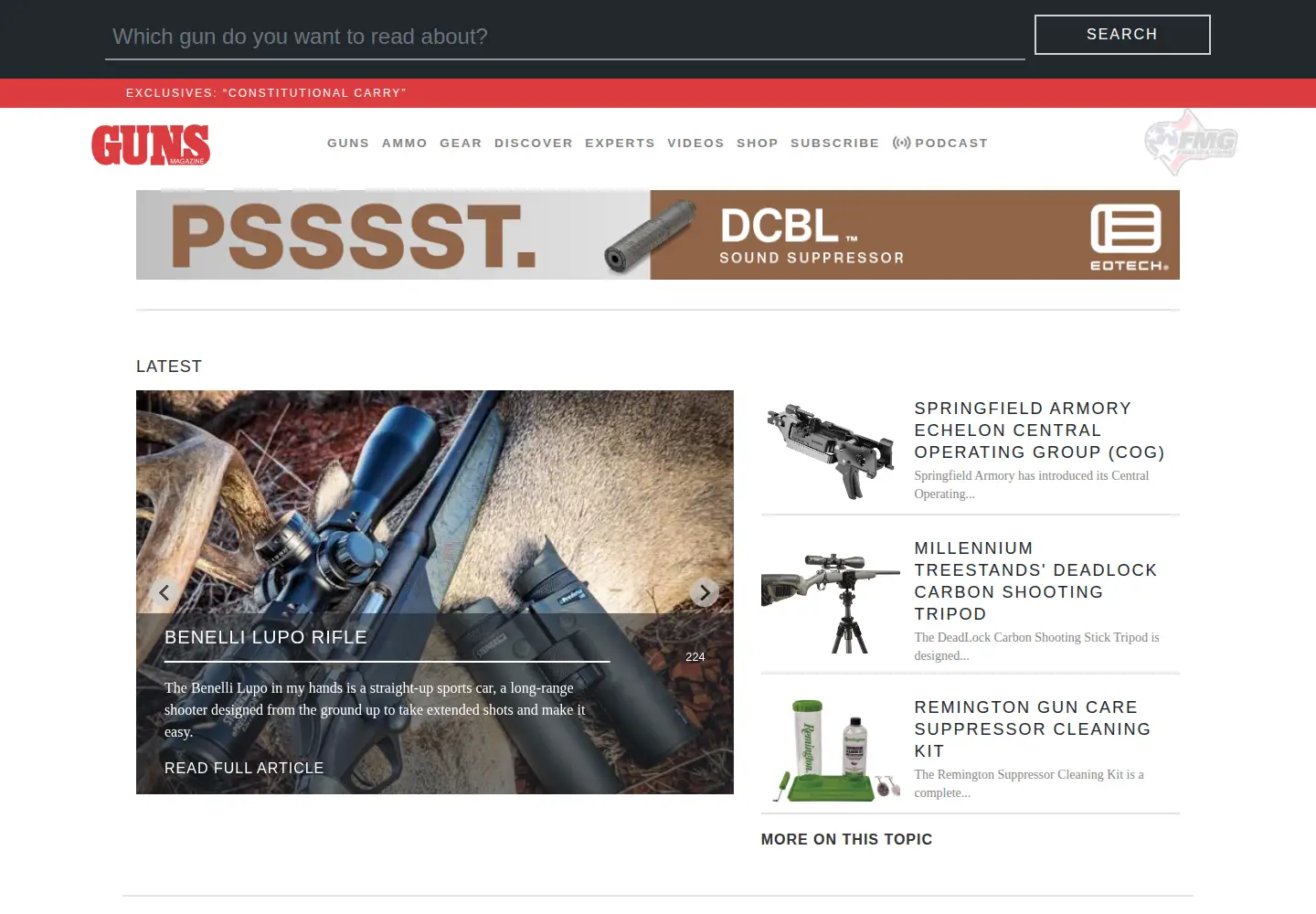 Screenshot of gunsmagazine.com