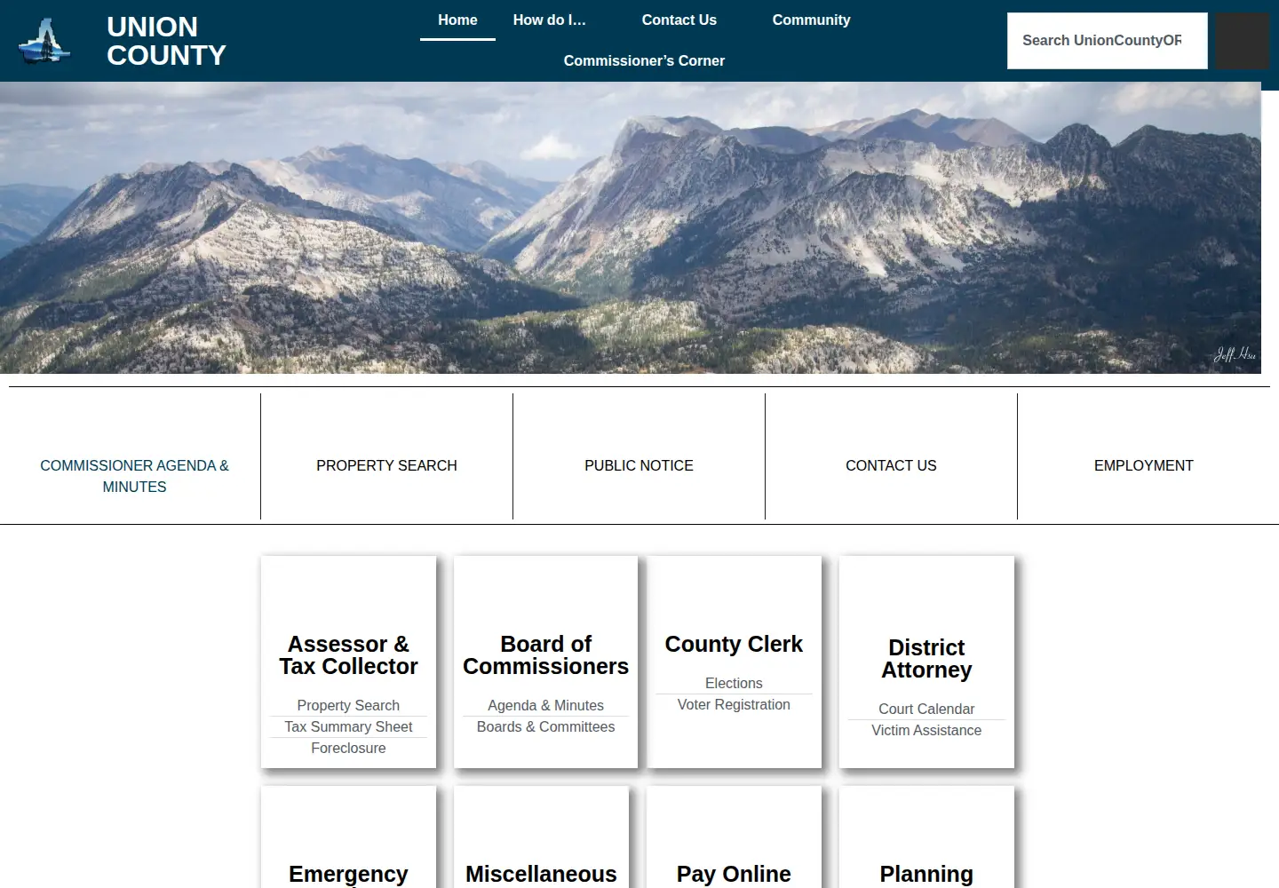 Captured homepage of union-county.org in the current scan