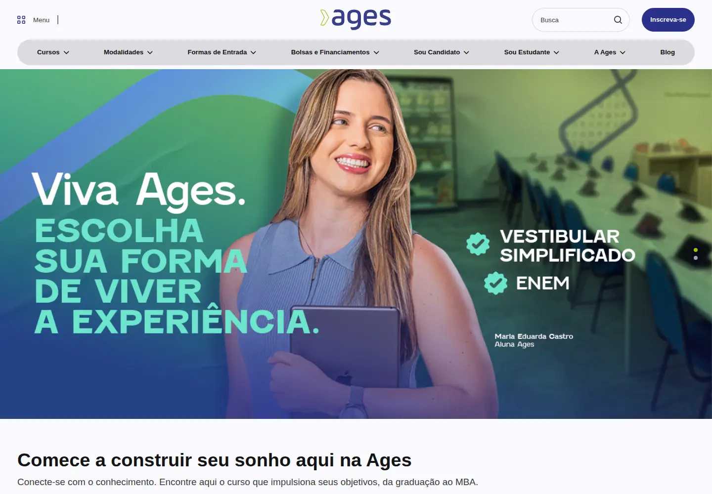 Screenshot of ages.edu.br