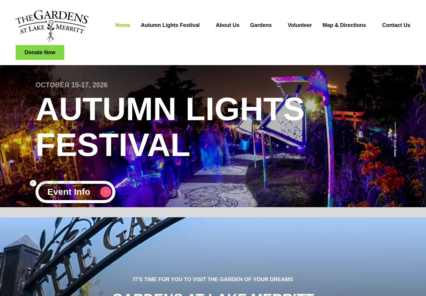 Screenshot of gardensatlakemerritt.org