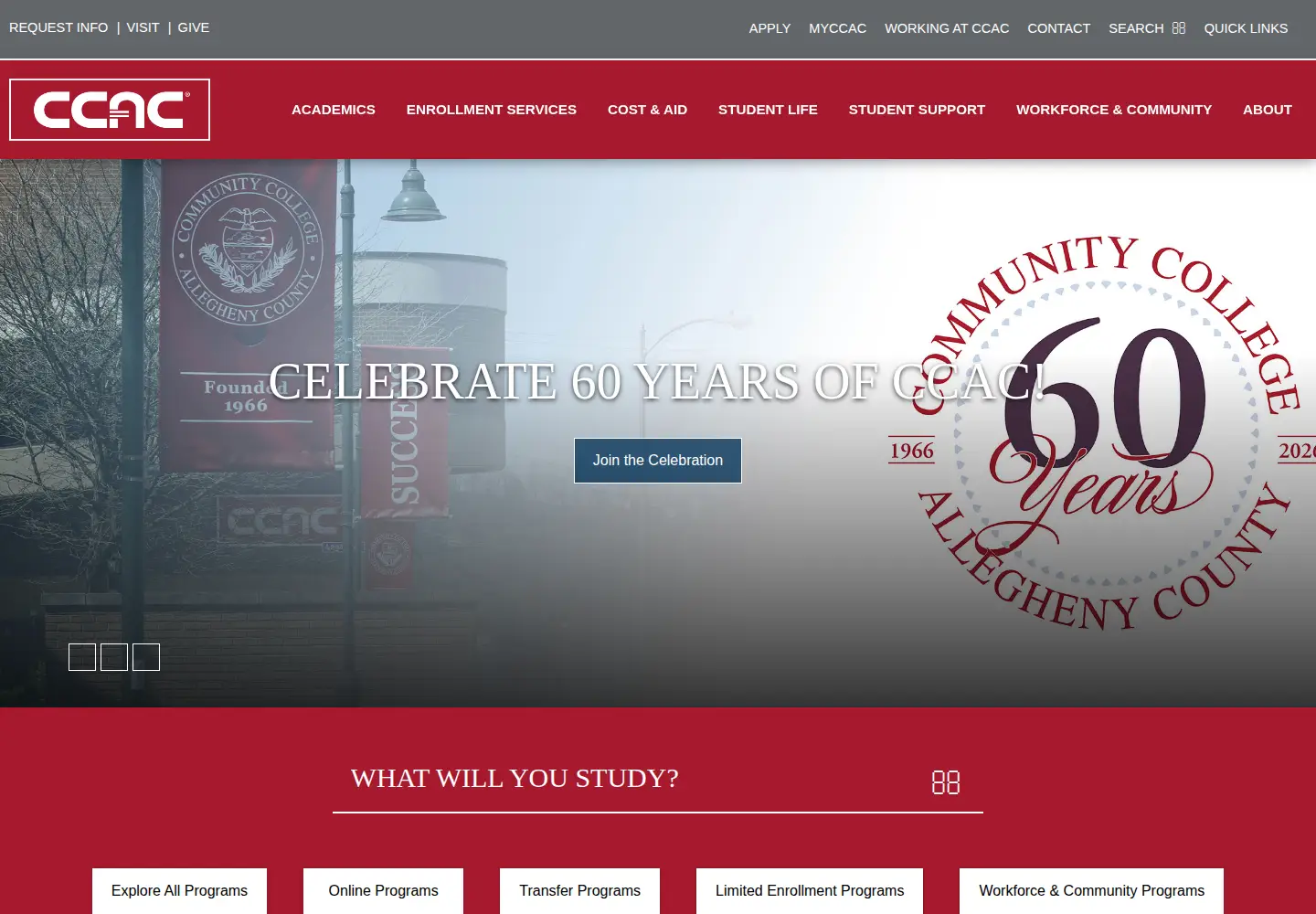 Screenshot of ccac.edu