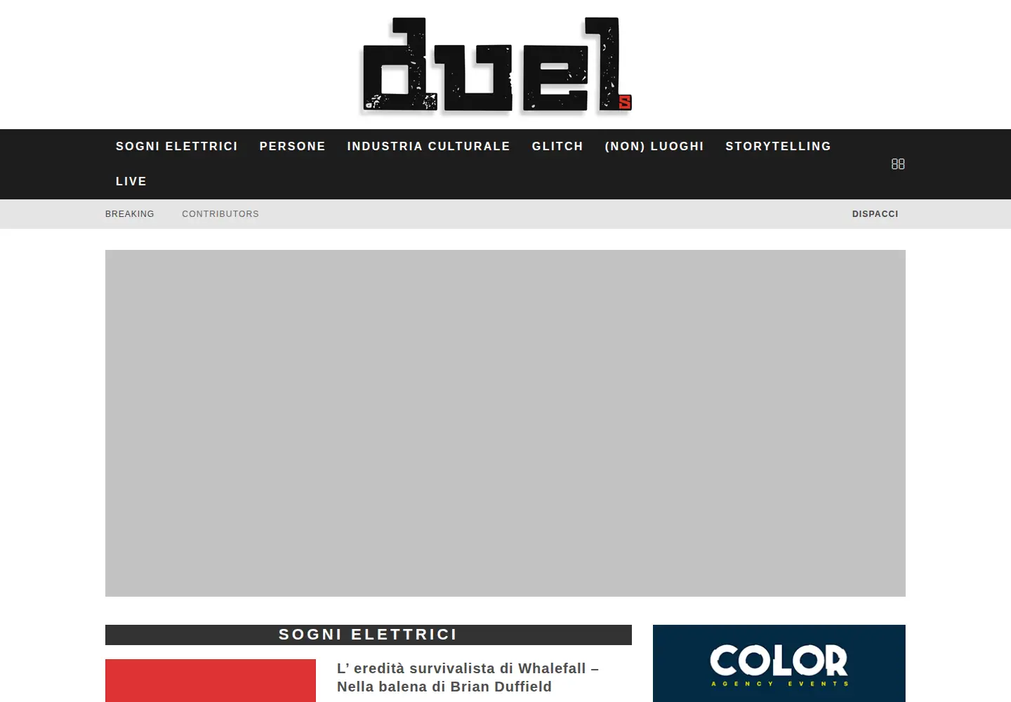 Captured homepage of duels.it in the current scan