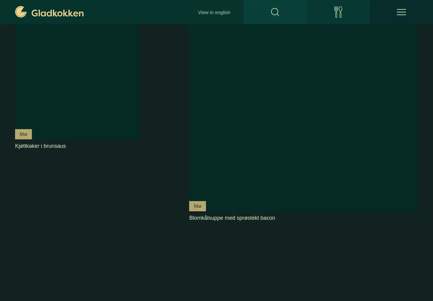 Screenshot of gladkokken.no