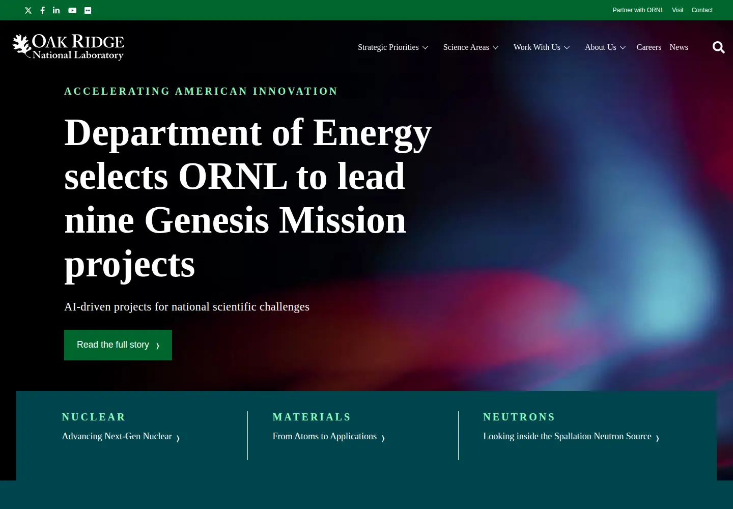 Screenshot of ornl.gov