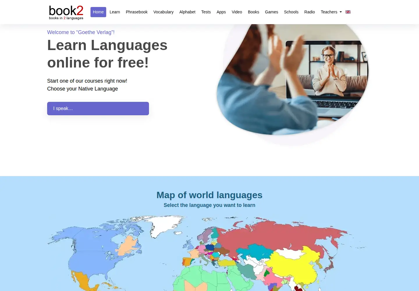 Screenshot of goethe-verlag.com