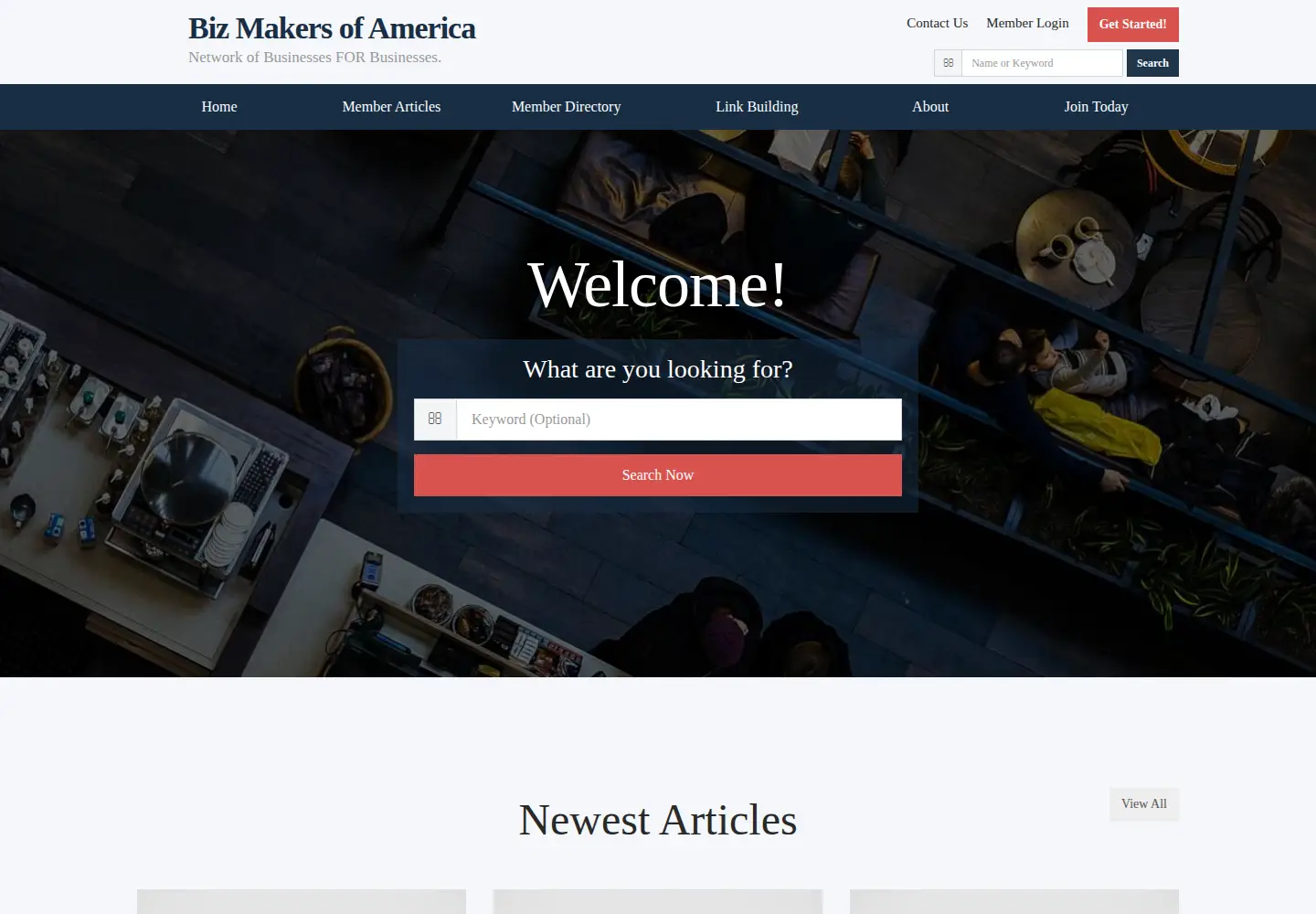 Screenshot of bizmakersamerica.org