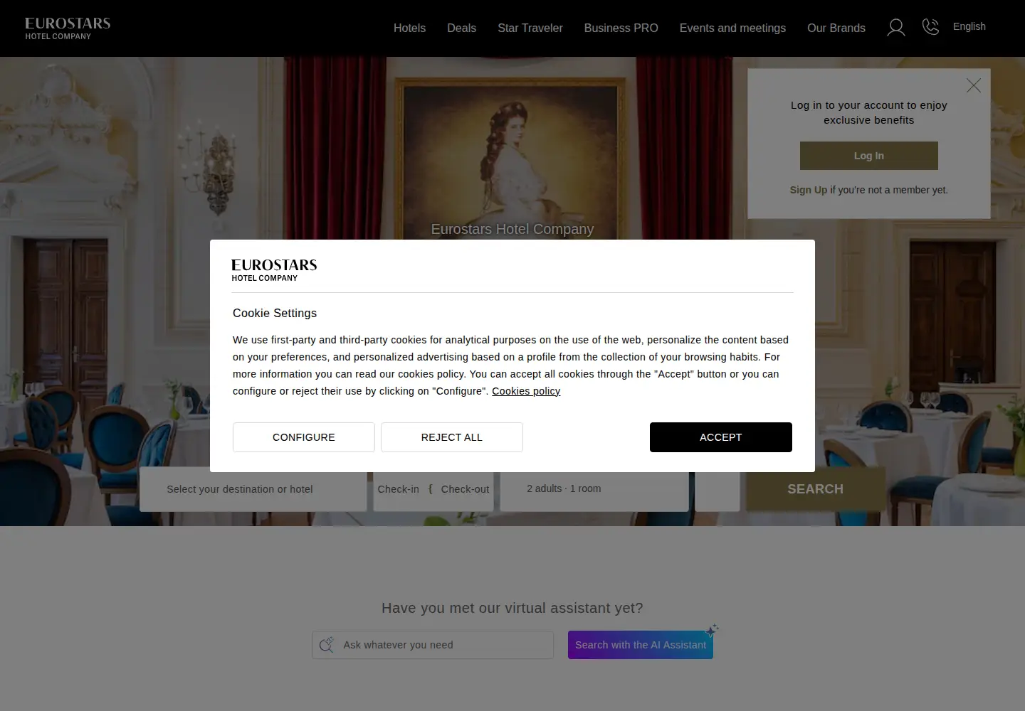 Screenshot of eurostarshotels.co.uk