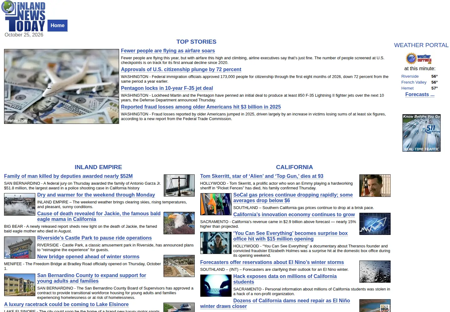 Screenshot of inlandnewstoday.com