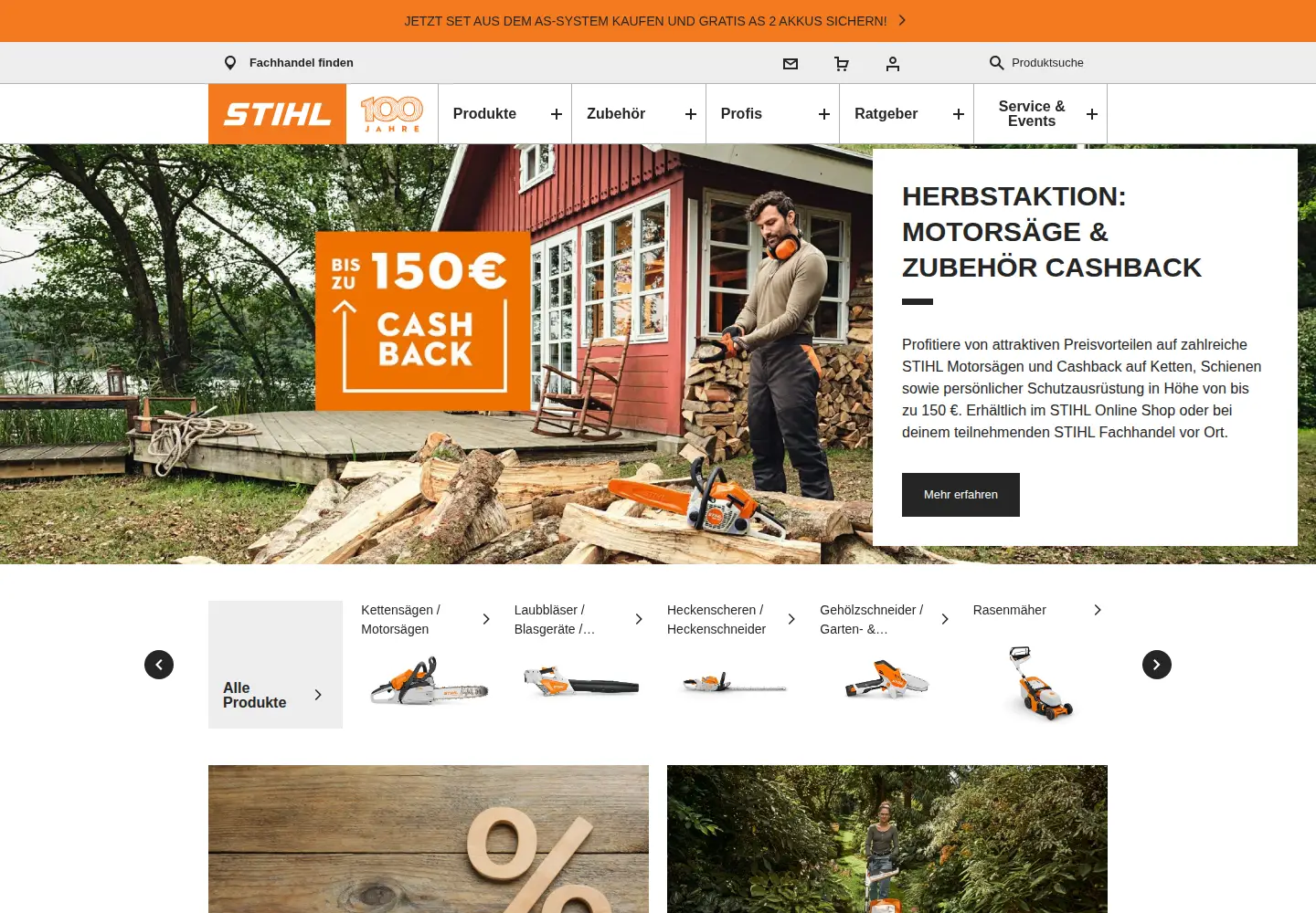 Screenshot of stihl.de