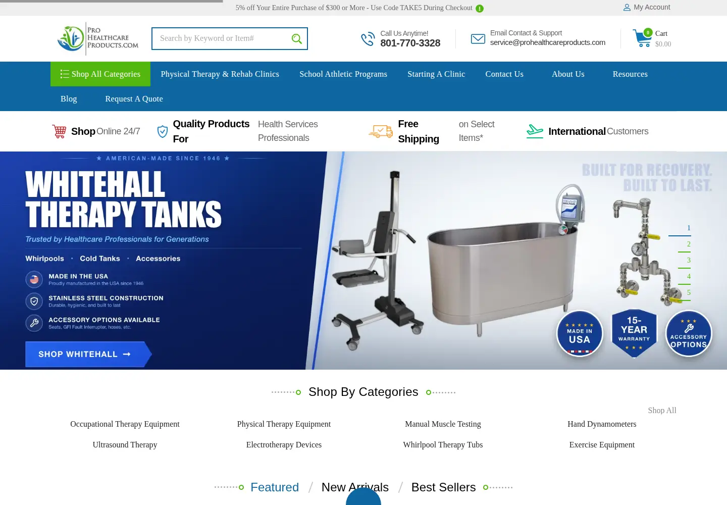 Captured homepage of prohealthcareproducts.com in the current scan