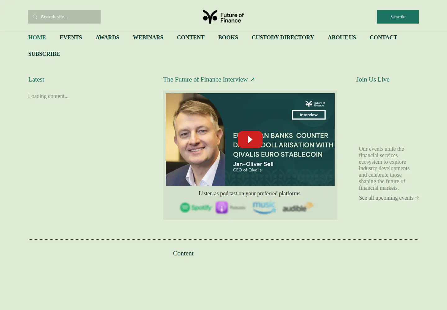 Captured homepage of futureoffinance.biz in the current scan