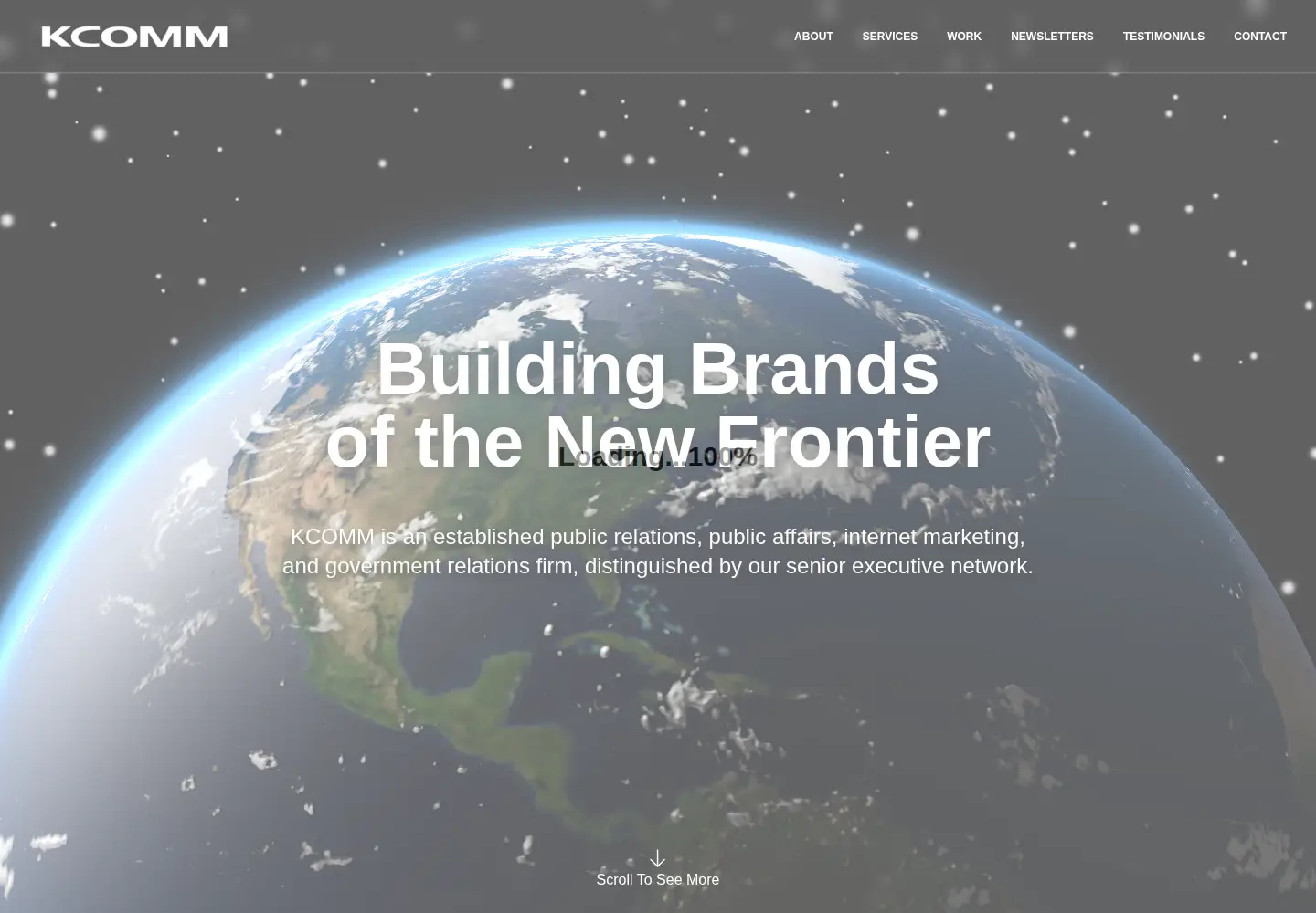 Captured homepage of kcomm.com in the current scan