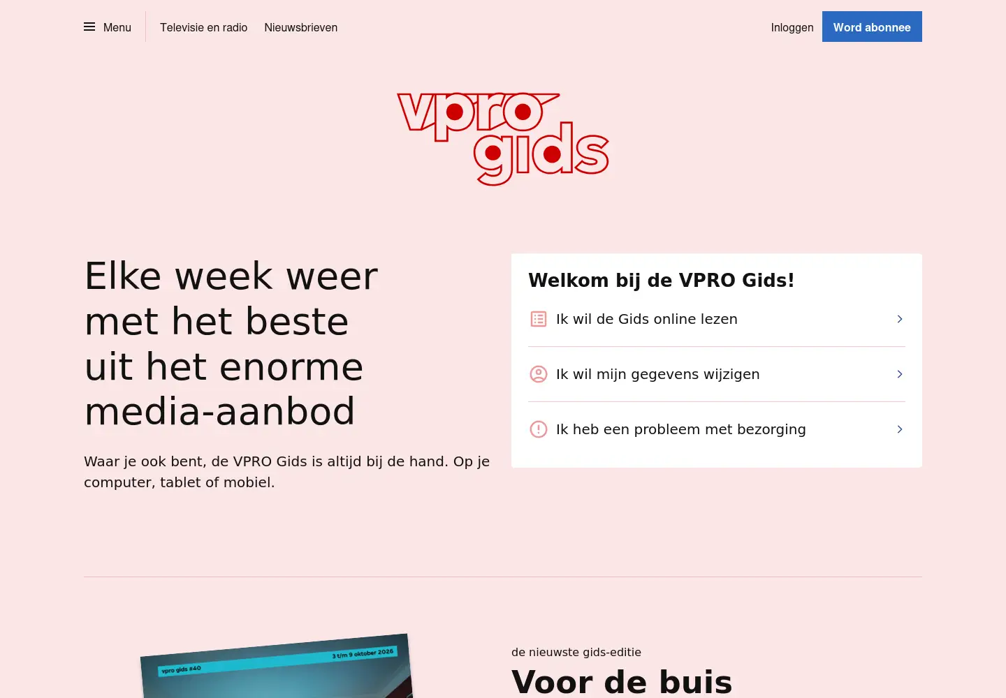 Captured homepage of vprogids.nl in the current scan