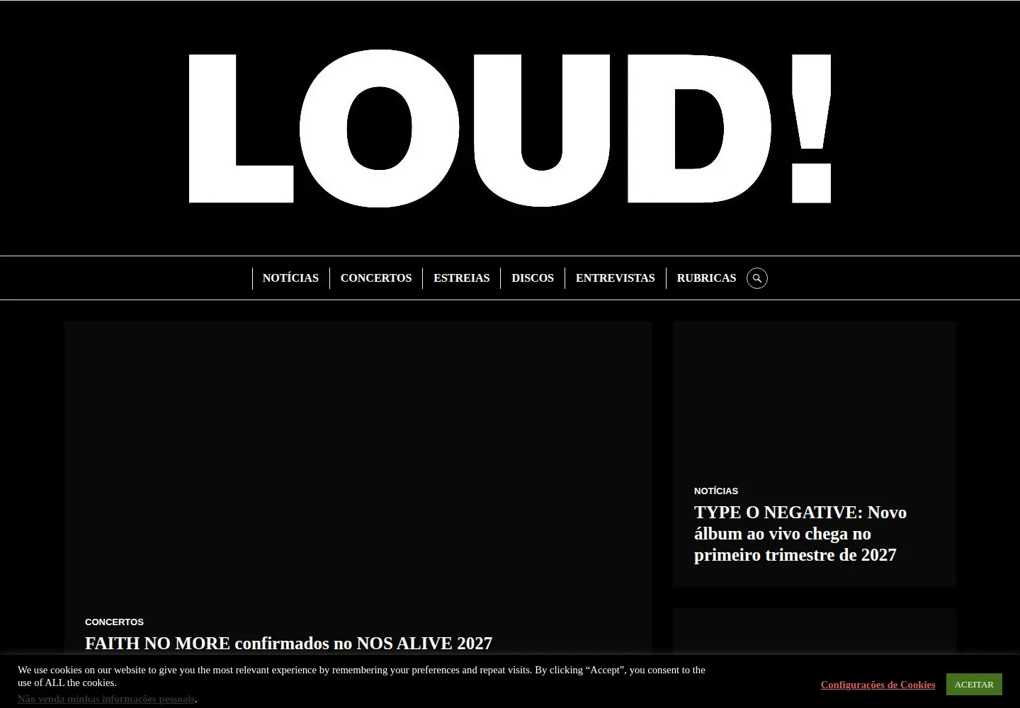 Screenshot of loudmagazine.net