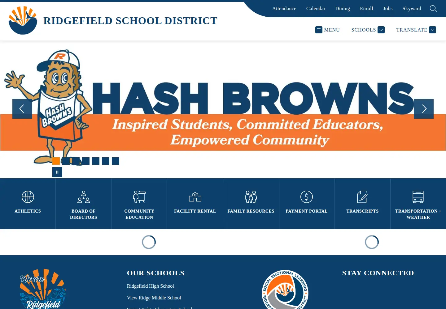 Captured homepage of ridgefieldsd.org in the current scan
