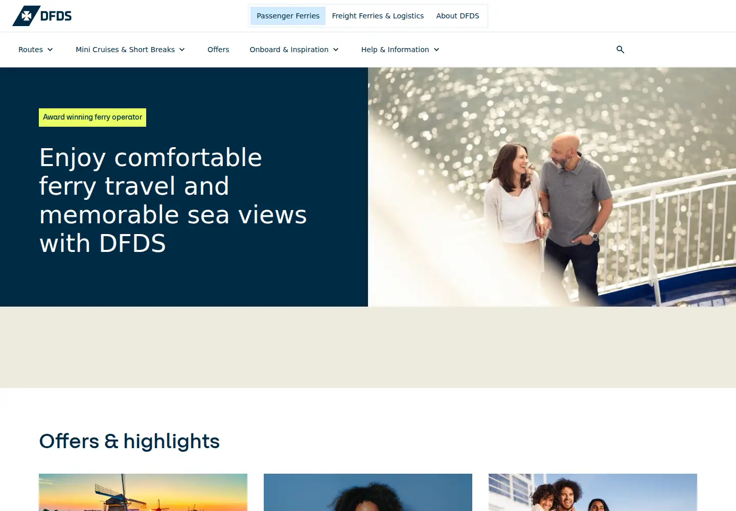 Screenshot of dfds.co.uk