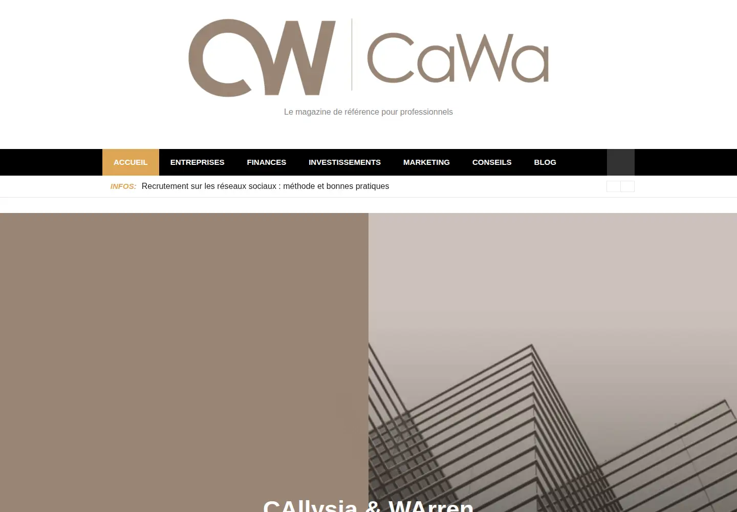 Screenshot of cawa.fr